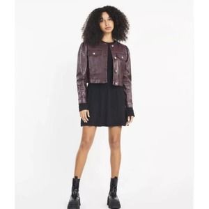 Tanya Taylor Dakota Croc Jacket. Size S. Color: Cabernet. MSRP: $545 NEW